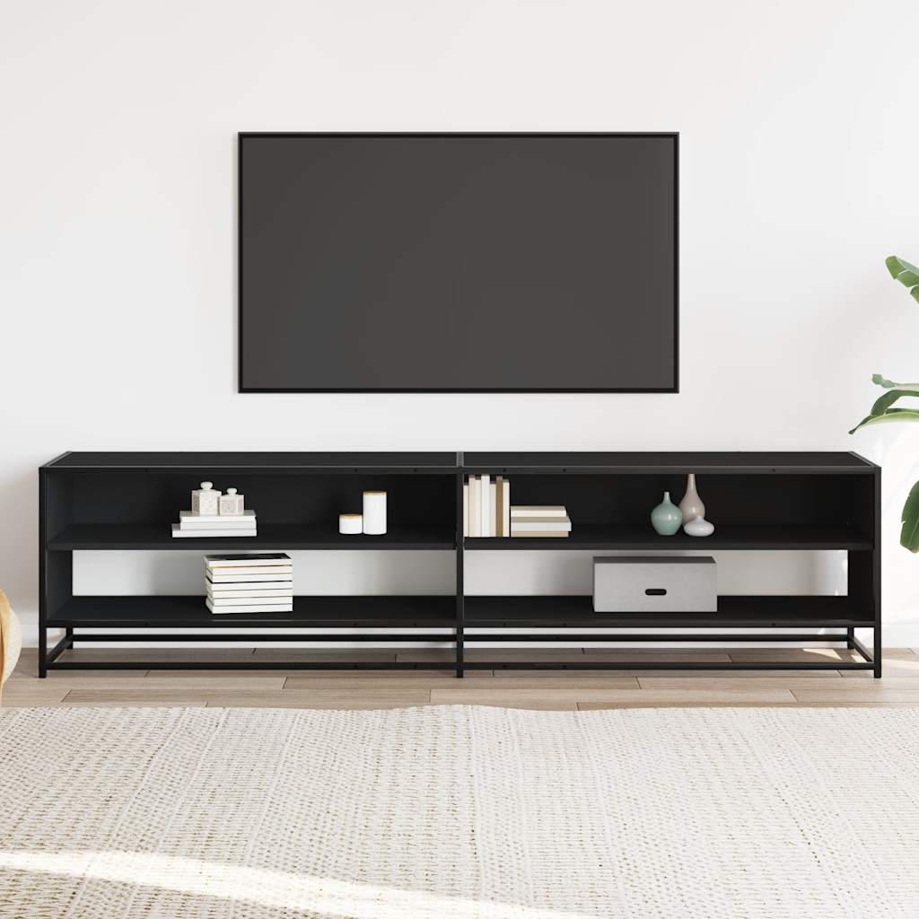 vidaXL TV-Schrank Schwarz 180,5x40x46 cm Holzwerkstoff