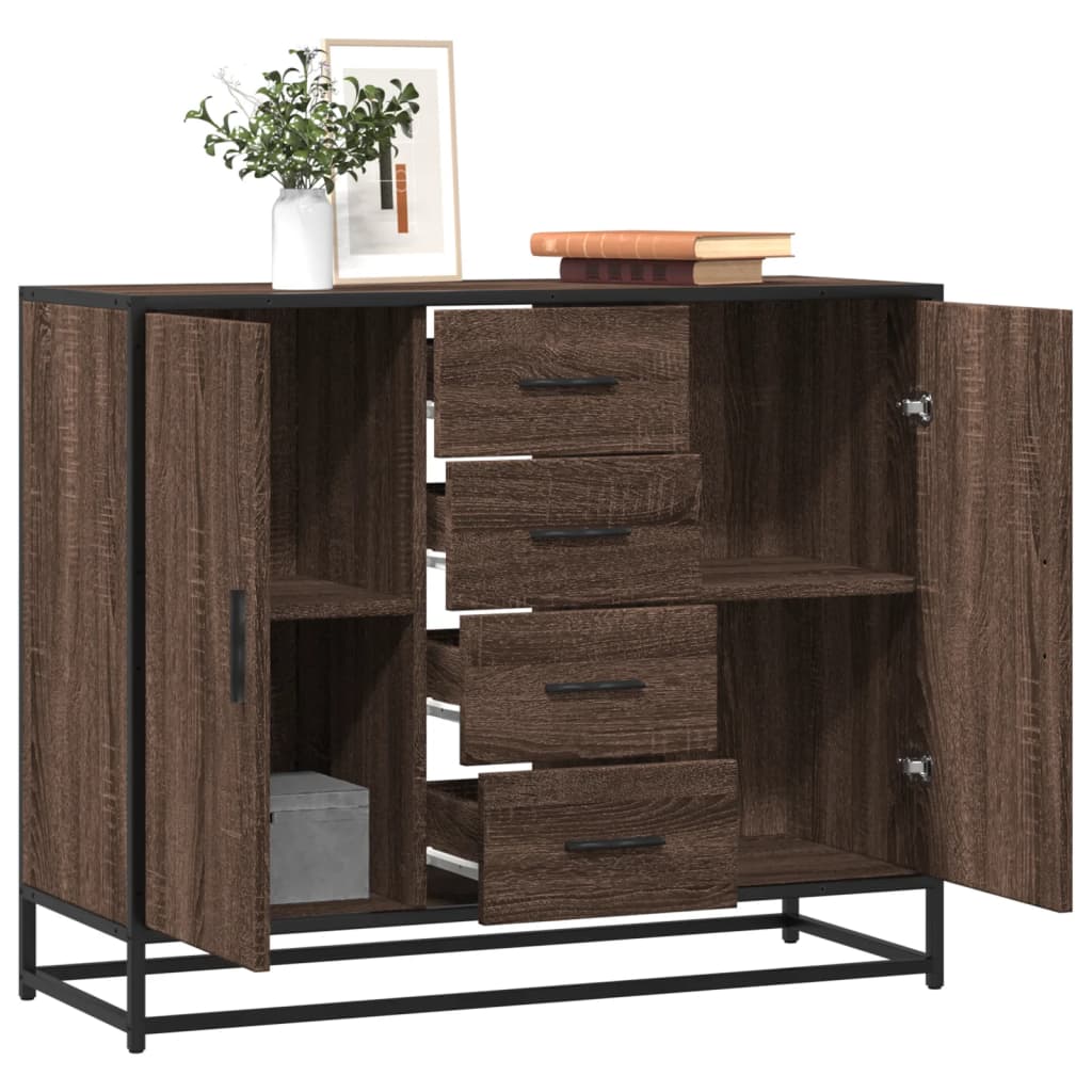 vidaXL Sideboard Braun Eichen-Optik 92x35x76 cm Holzwerkstoff