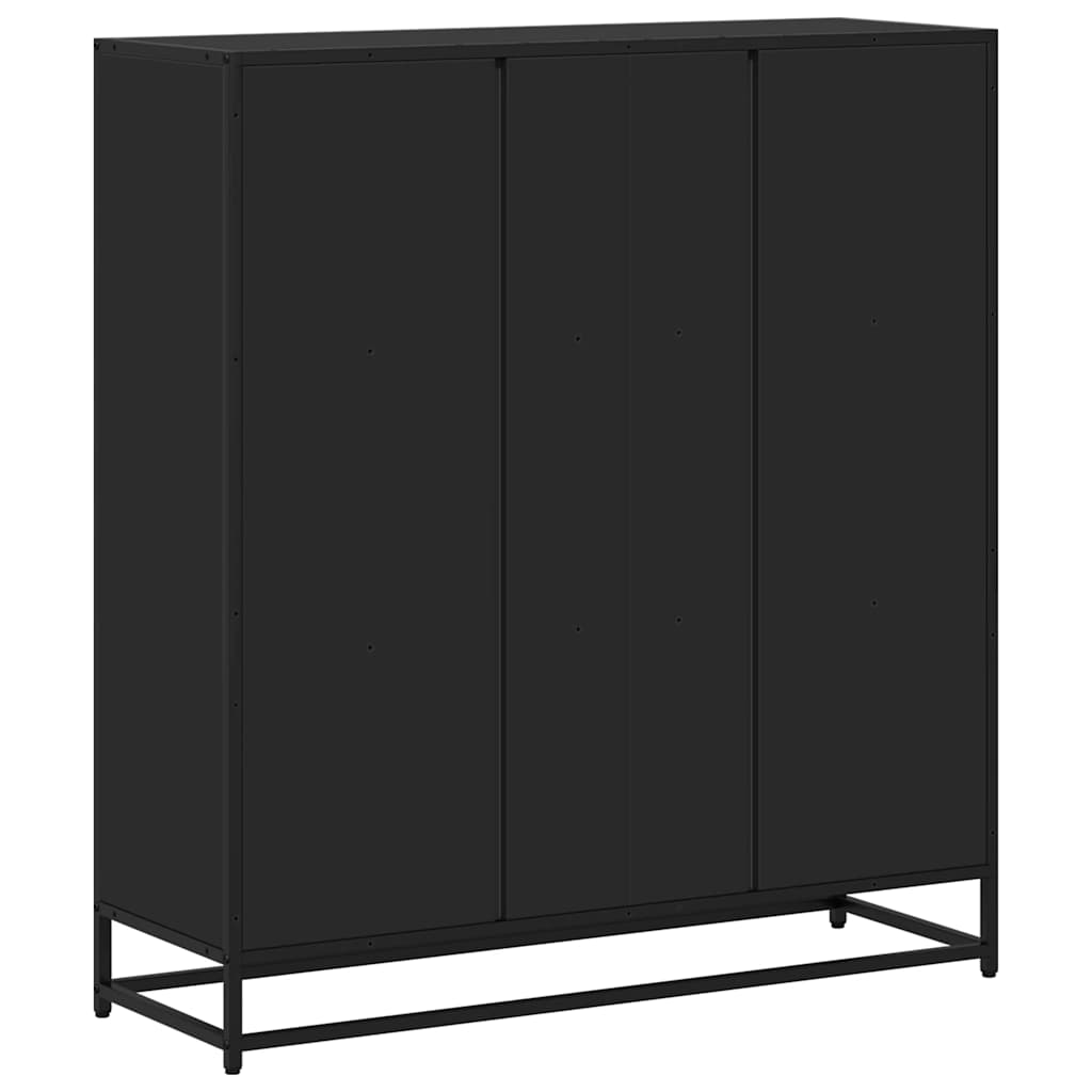 vidaXL Bücherregal Schwarz 97,5x33x107,5 cm Holzwerkstoff und Metall