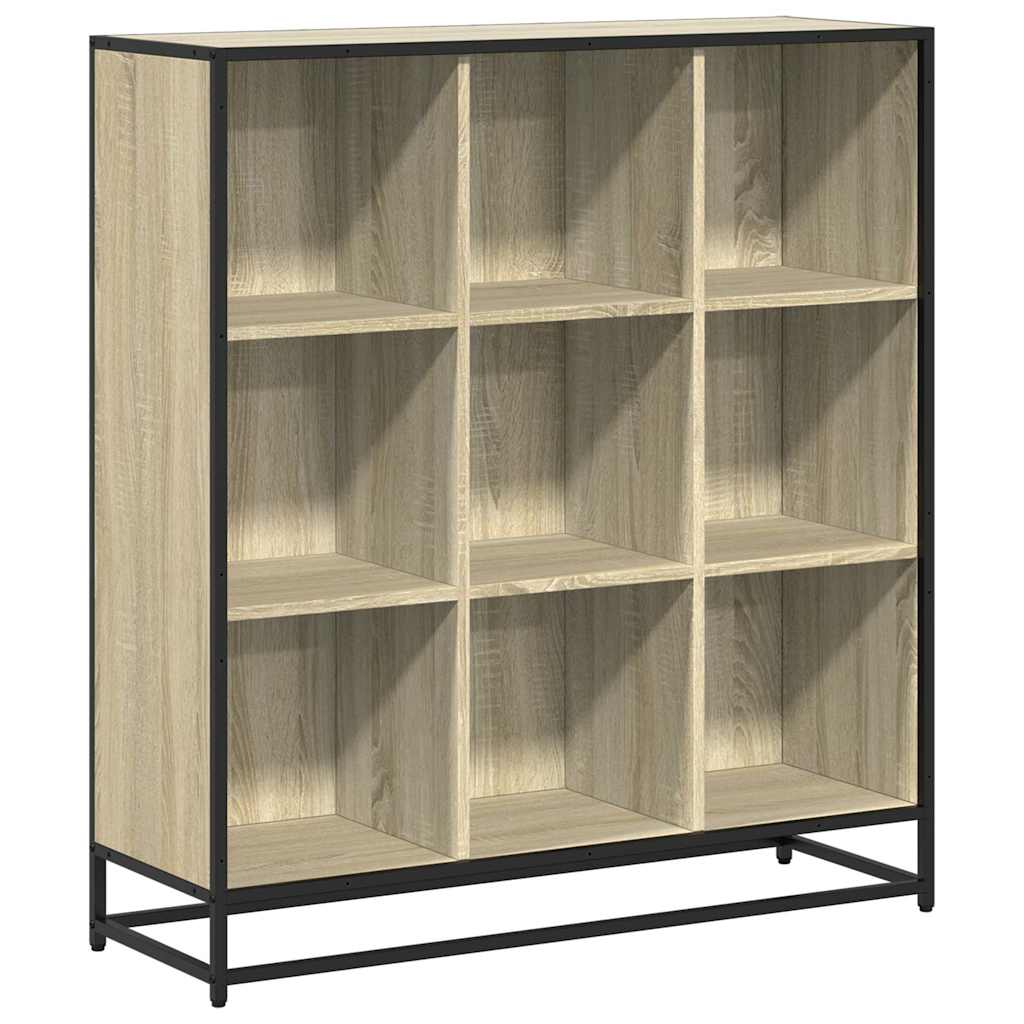 vidaXL Bücherregal Sonoma-Eiche 97,5x33x107,5 Holzwerkstoff und Metall