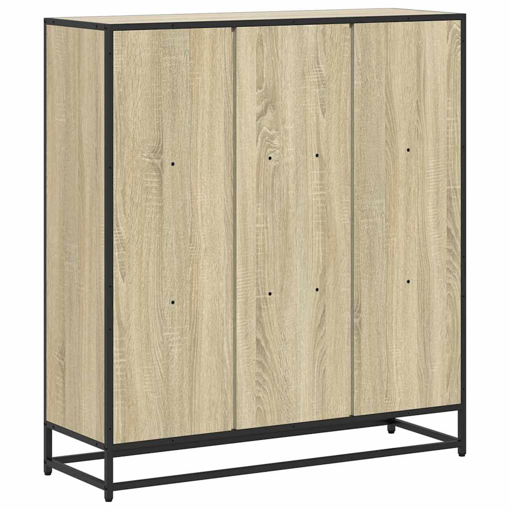 vidaXL Bücherregal Sonoma-Eiche 97,5x33x107,5 Holzwerkstoff und Metall
