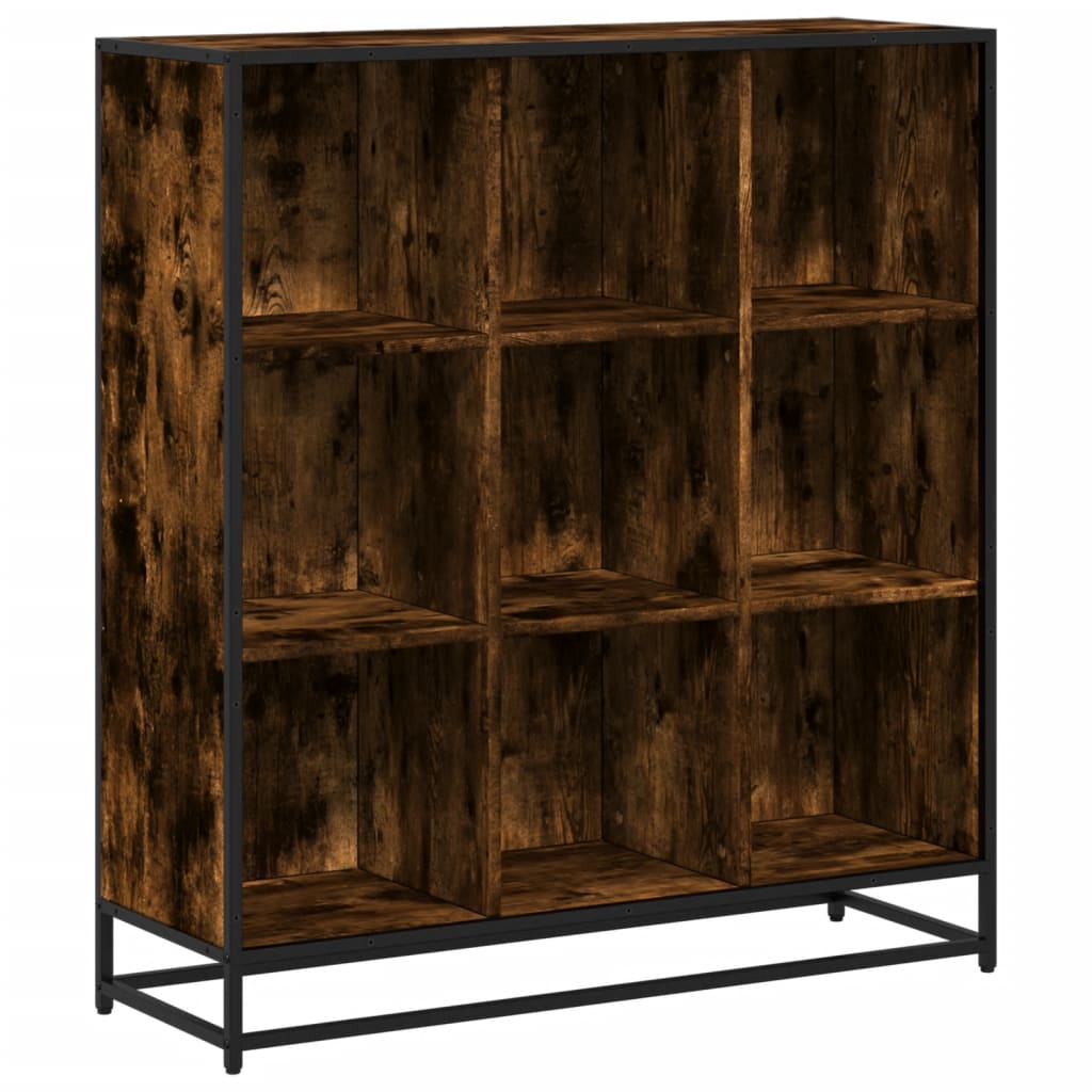 vidaXL Bücherregal Räuchereiche 97,5x33x107,5 Holzwerkstoff und Metall