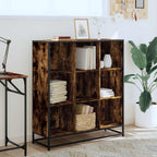 vidaXL Bücherregal Räuchereiche 97,5x33x107,5 Holzwerkstoff und Metall
