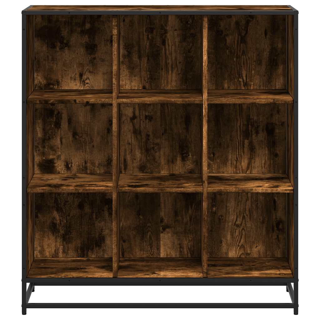 vidaXL Bücherregal Räuchereiche 97,5x33x107,5 Holzwerkstoff und Metall