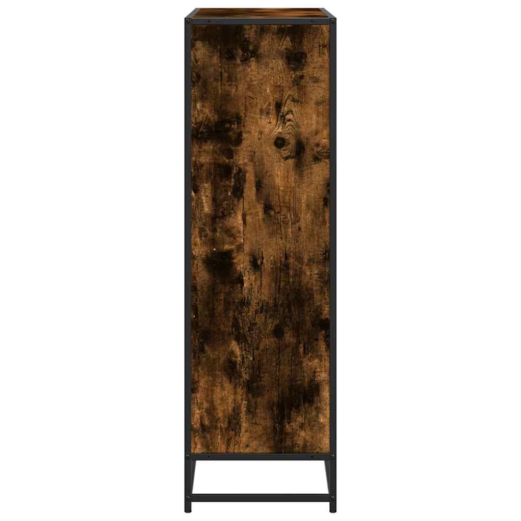 vidaXL Bücherregal Räuchereiche 97,5x33x107,5 Holzwerkstoff und Metall