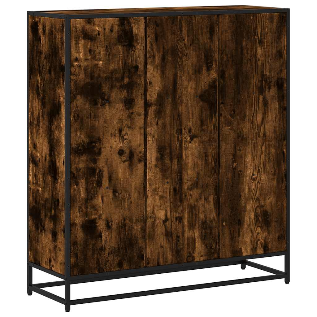 vidaXL Bücherregal Räuchereiche 97,5x33x107,5 Holzwerkstoff und Metall