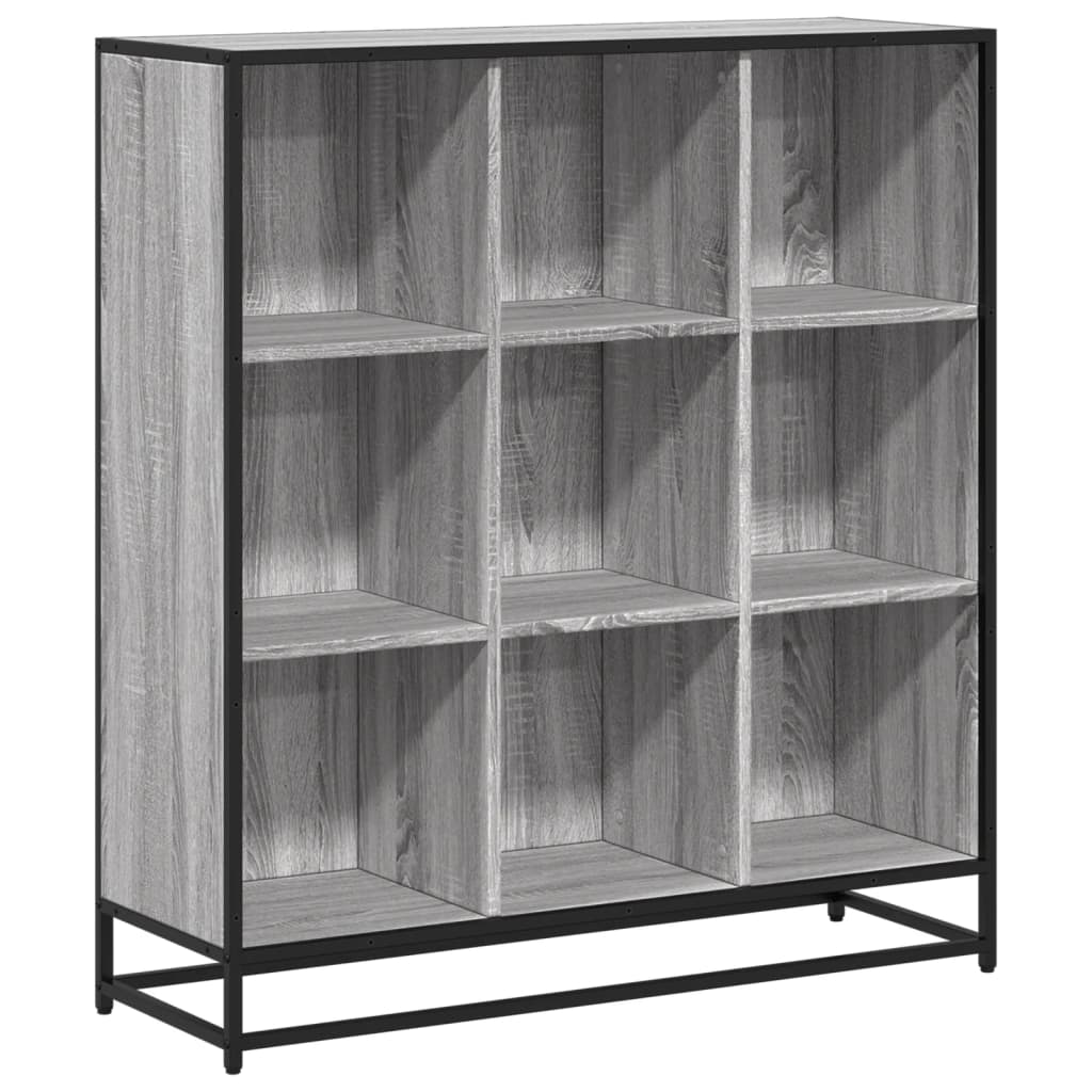 vidaXL Bücherregal Grau Sonoma 97,5x33x107,5 Holzwerkstoff und Metall