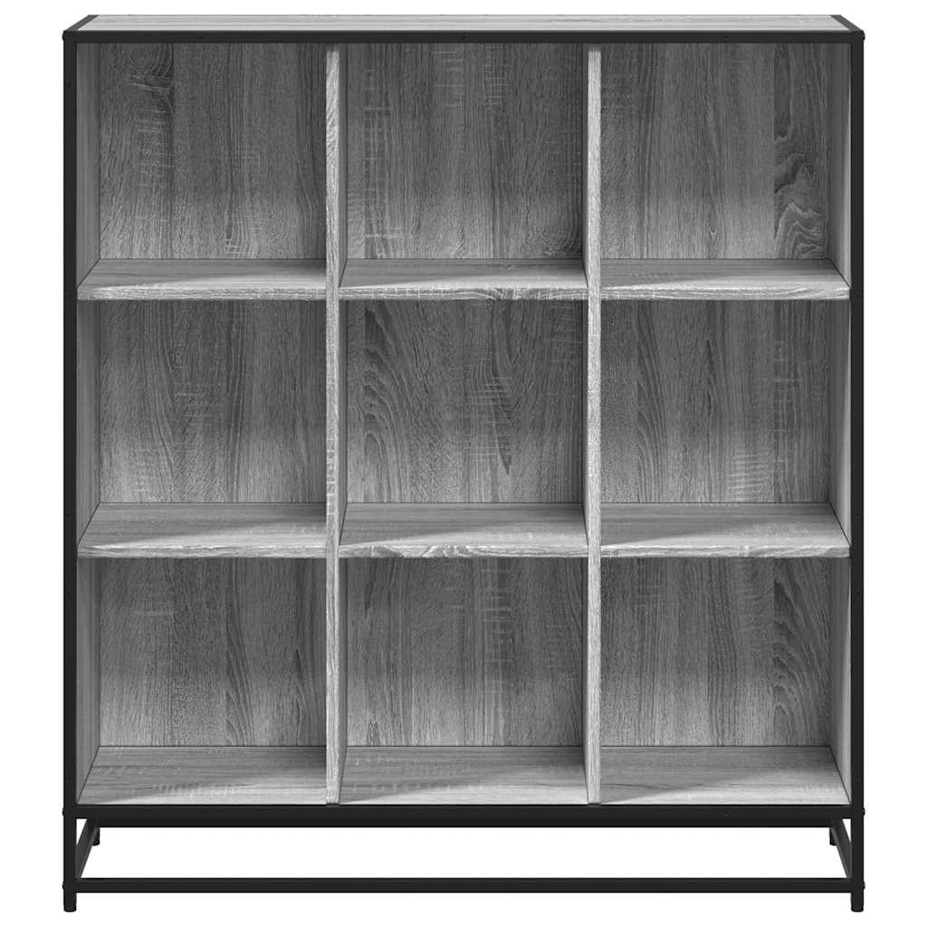 vidaXL Bücherregal Grau Sonoma 97,5x33x107,5 Holzwerkstoff und Metall