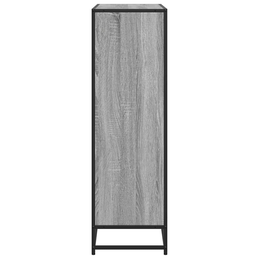 vidaXL Bücherregal Grau Sonoma 97,5x33x107,5 Holzwerkstoff und Metall