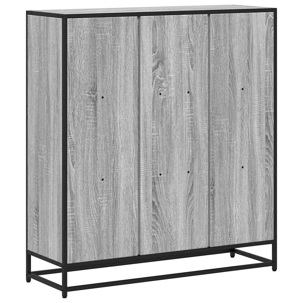 vidaXL Bücherregal Grau Sonoma 97,5x33x107,5 Holzwerkstoff und Metall