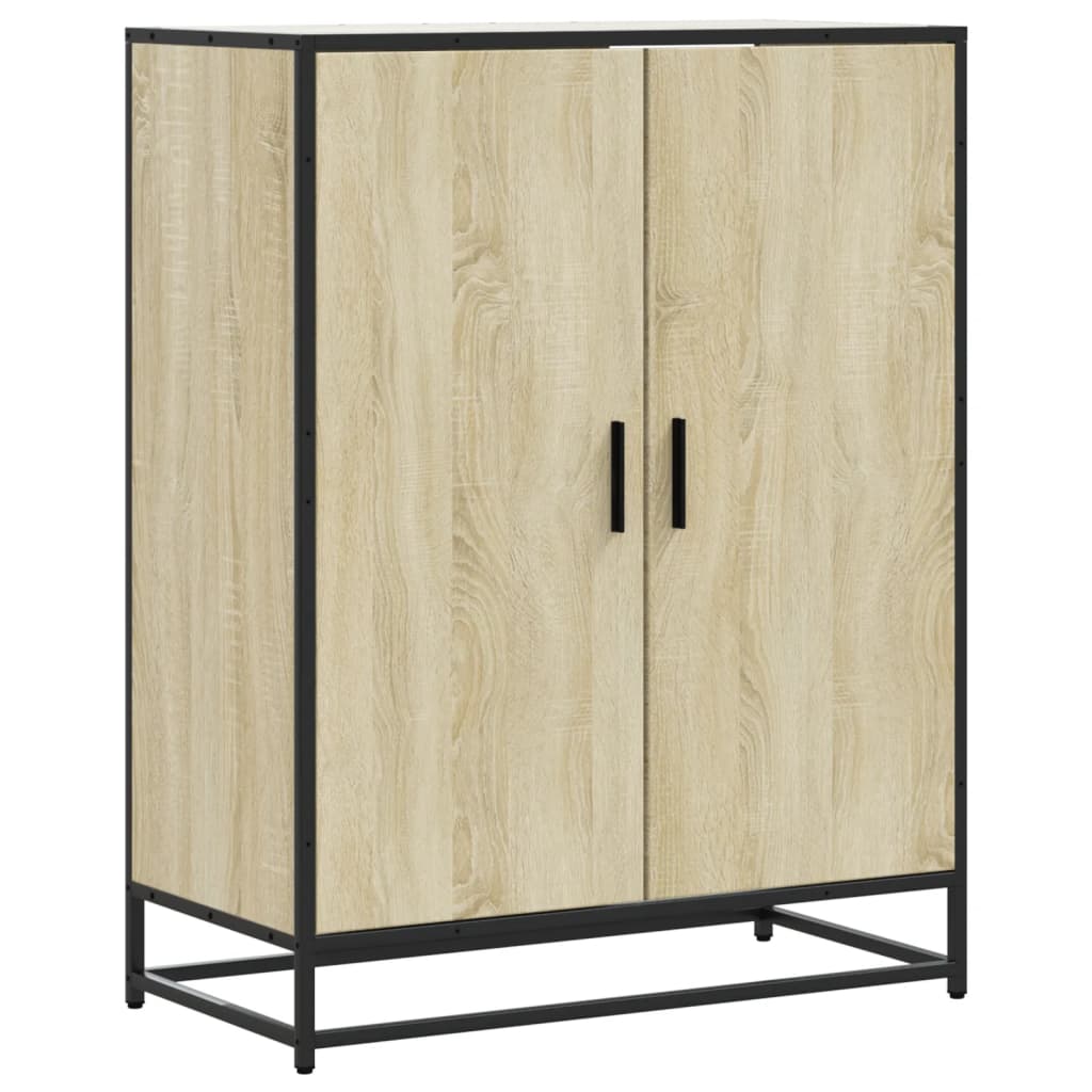 vidaXL Schuhschrank Sonoma Eiche 75x38x97,5 cm Holzwerkstoff Metall