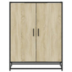 vidaXL Schuhschrank Sonoma Eiche 75x38x97,5 cm Holzwerkstoff Metall