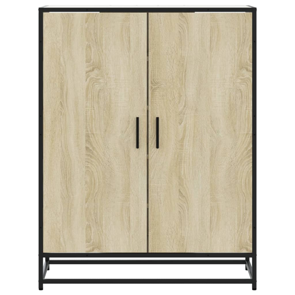 vidaXL Schuhschrank Sonoma Eiche 75x38x97,5 cm Holzwerkstoff Metall