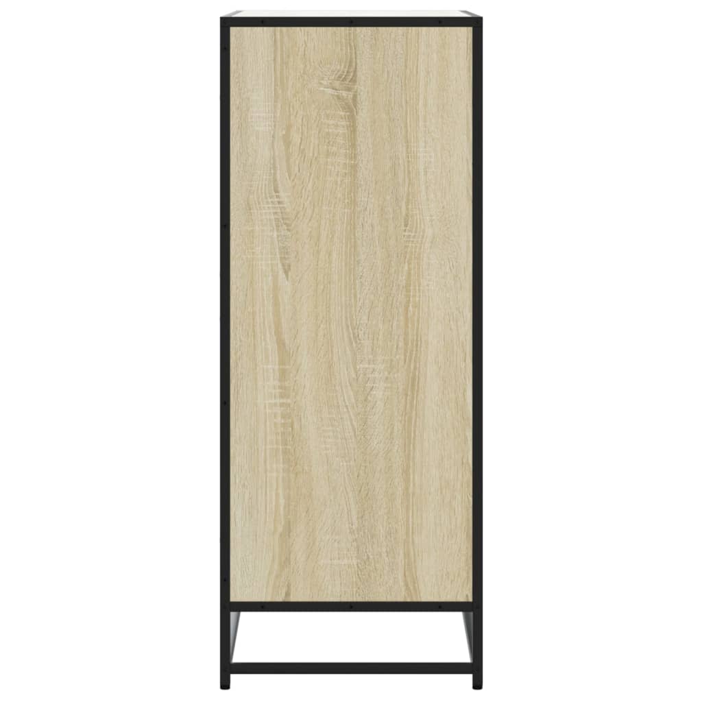 vidaXL Schuhschrank Sonoma Eiche 75x38x97,5 cm Holzwerkstoff Metall