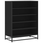 vidaXL Schuhschrank Schwarz 75x38x97,5 cm Holzwerkstoff Metall