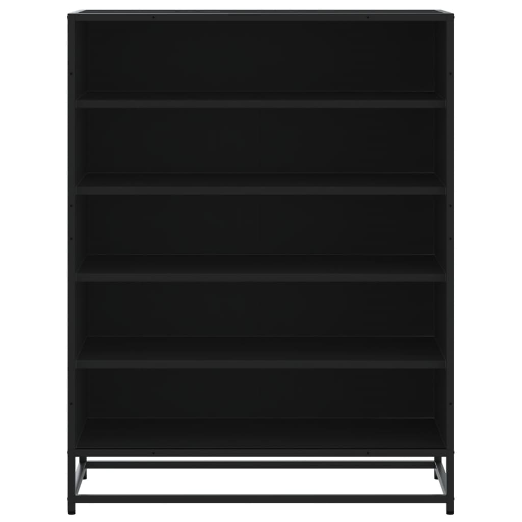vidaXL Schuhschrank Schwarz 75x38x97,5 cm Holzwerkstoff Metall