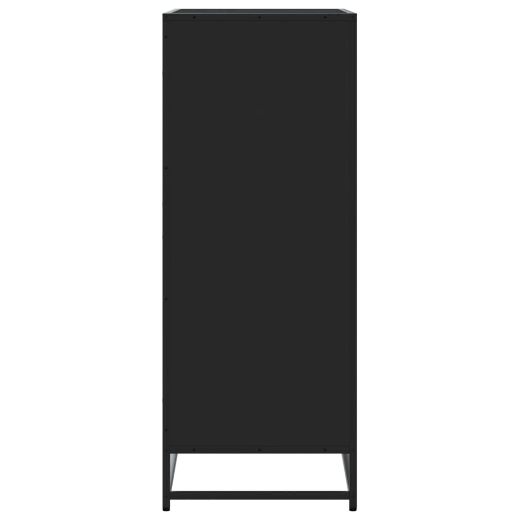 vidaXL Schuhschrank Schwarz 75x38x97,5 cm Holzwerkstoff Metall