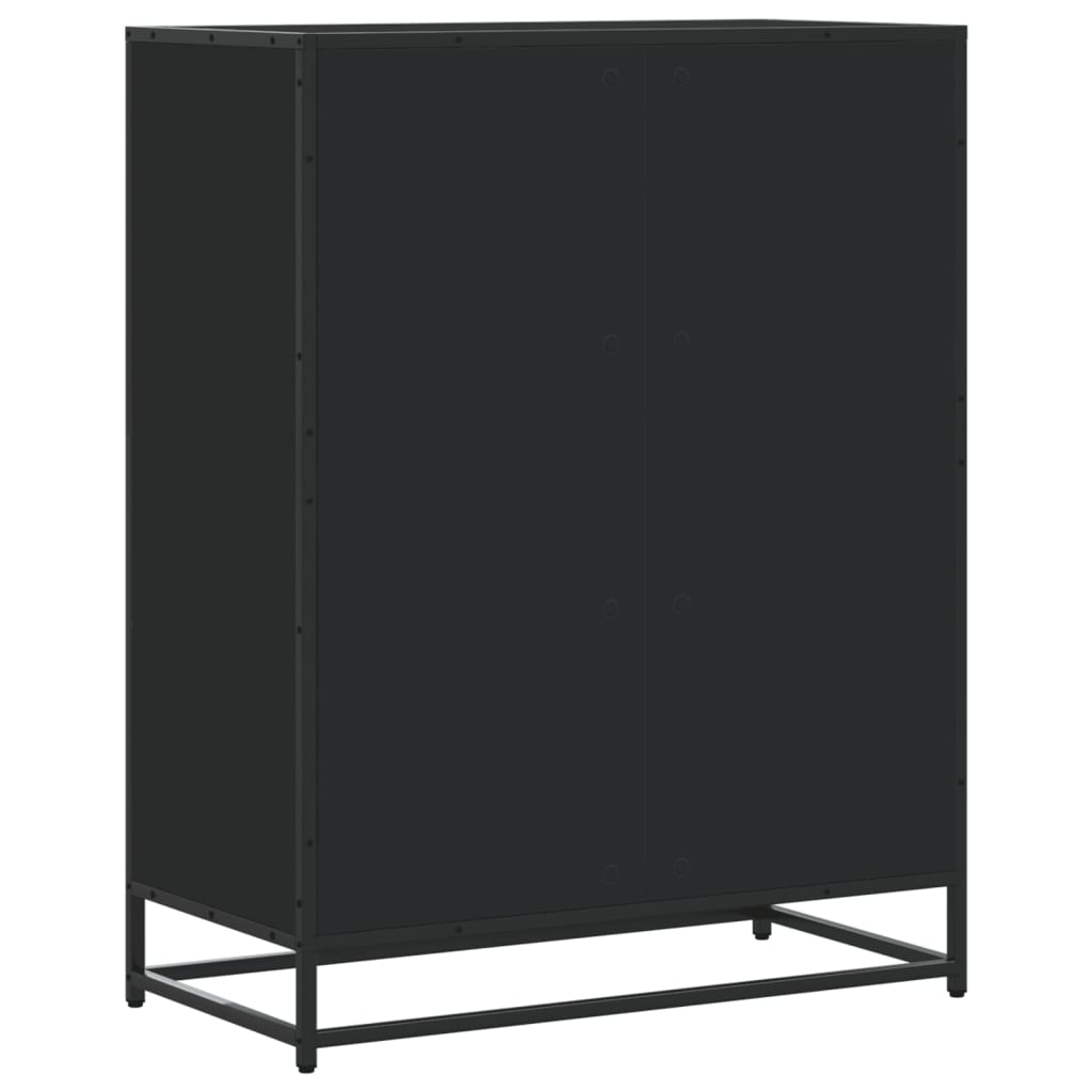 vidaXL Schuhschrank Schwarz 75x38x97,5 cm Holzwerkstoff Metall