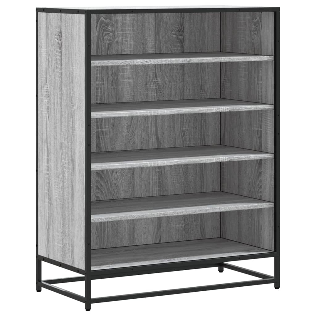 vidaXL Schuhschrank Grau Sonoma 75x38x97,5 cm Holzwerkstoff Metall
