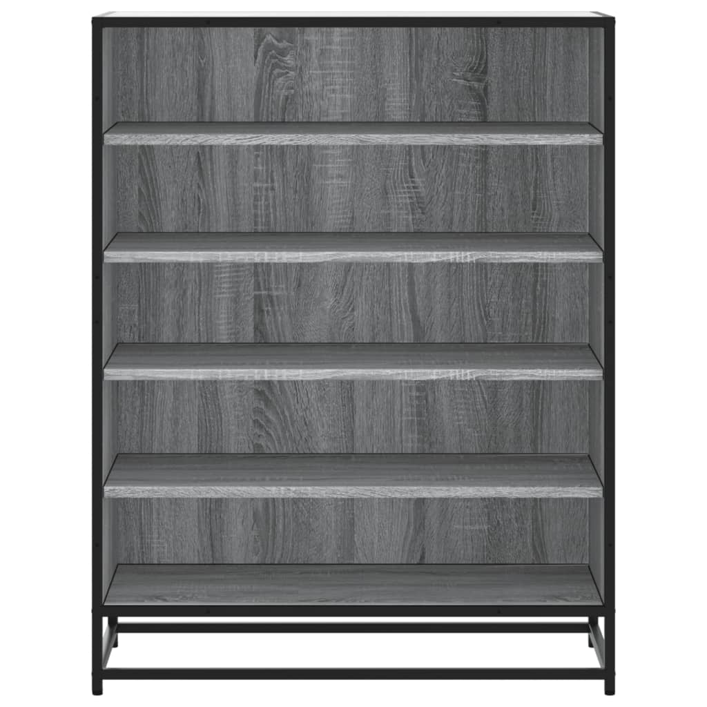 vidaXL Schuhschrank Grau Sonoma 75x38x97,5 cm Holzwerkstoff Metall