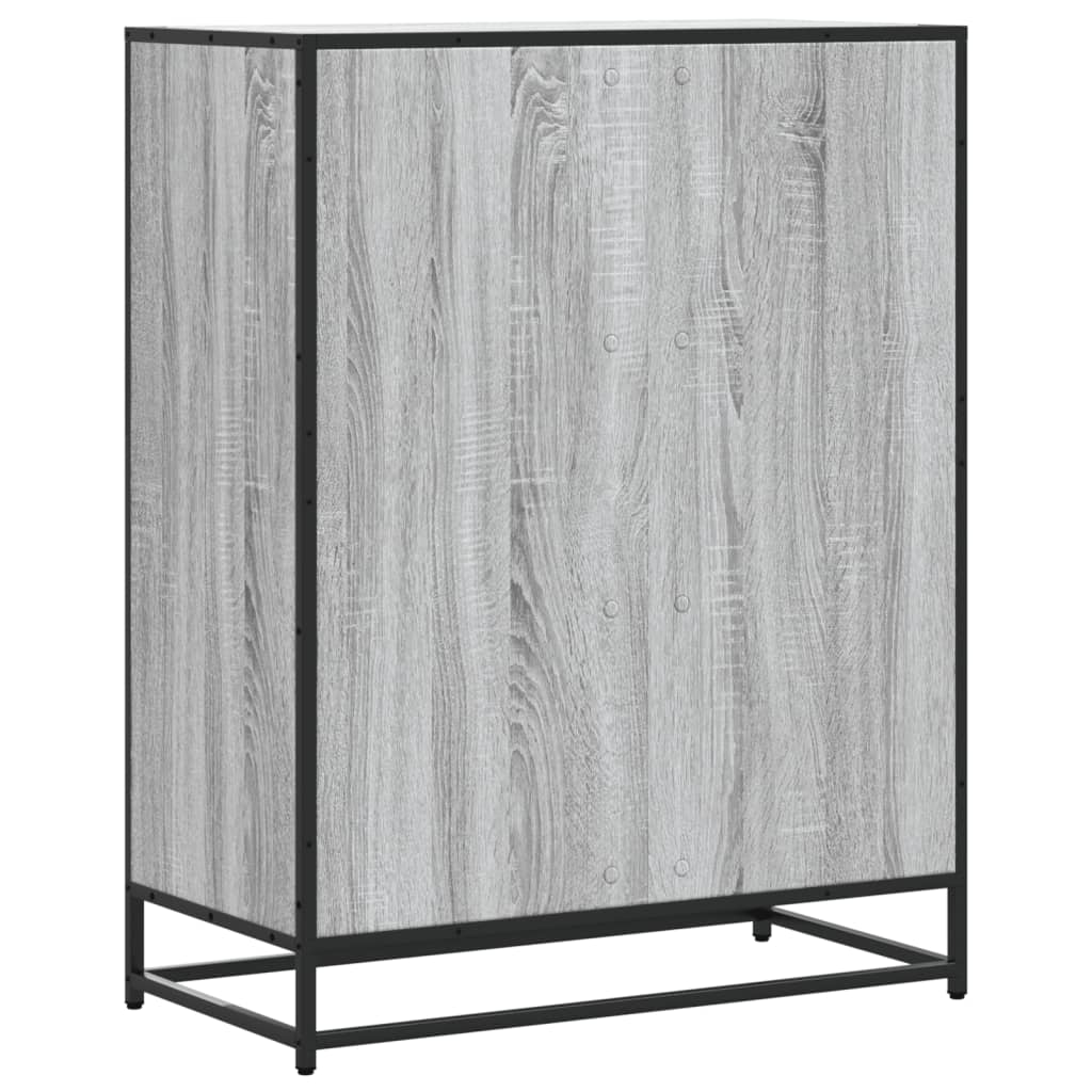 vidaXL Schuhschrank Grau Sonoma 75x38x97,5 cm Holzwerkstoff Metall