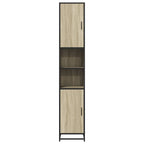 vidaXL Badschrank Eichen-Optik 35x37,5x188,5 cm Holzwerkstoff Metall