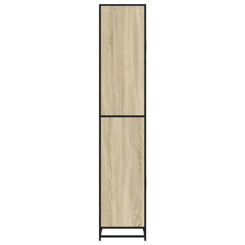 vidaXL Badschrank Eichen-Optik 35x37,5x188,5 cm Holzwerkstoff Metall