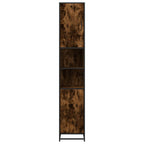 vidaXL Badschrank Räuchereiche 35x37,5x188,5 cm Holzwerkstoff Metall