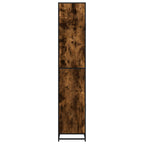 vidaXL Badschrank Räuchereiche 35x37,5x188,5 cm Holzwerkstoff Metall