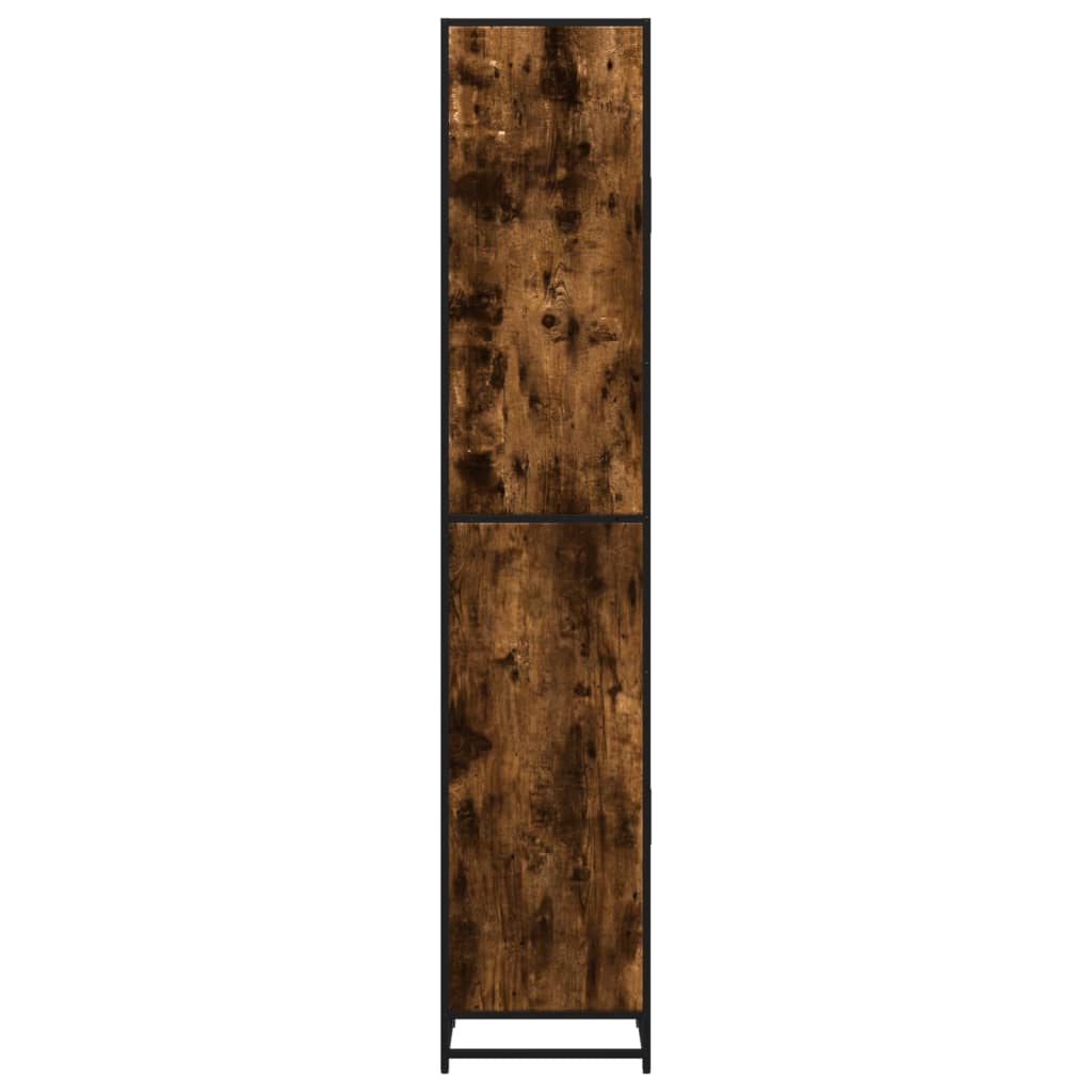 vidaXL Badschrank Räuchereiche 35x37,5x188,5 cm Holzwerkstoff Metall