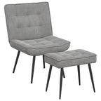 vidaXL Relaxsessel mit Hocker Hellgrau Samt
