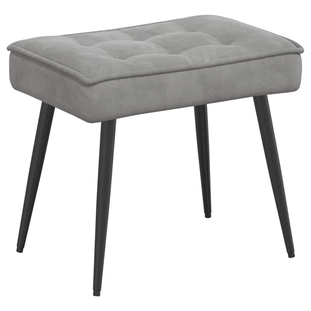 vidaXL Relaxsessel mit Hocker Hellgrau Samt