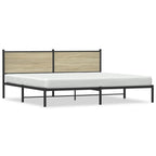 vidaXL Metallbett ohne Matratze Sonoma-Eiche 200x200 cm