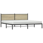 vidaXL Metallbett ohne Matratze Sonoma-Eiche 200x200 cm
