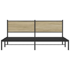 vidaXL Metallbett ohne Matratze Sonoma-Eiche 200x200 cm