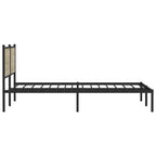 vidaXL Metallbett ohne Matratze Sonoma-Eiche 200x200 cm