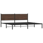 vidaXL Metallbett ohne Matratze Braun Eichen-Optik 200x200 cm