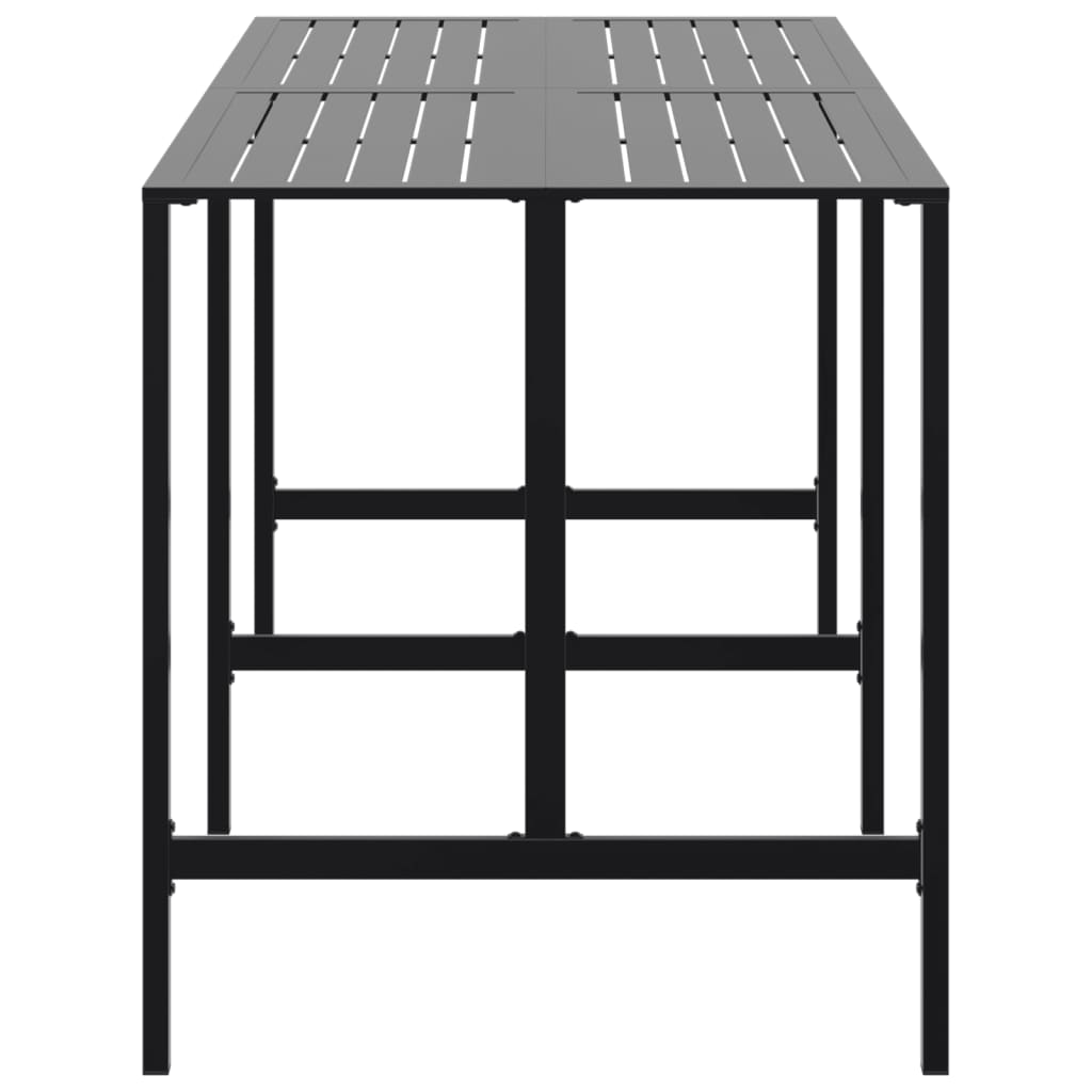 vidaXL Bartisch Schwarz 200x100x110 cm Pulverbeschichteter Stahl