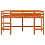 vidaXL Kinderhochbett mit Leiter Wachsbraun 80x200cm Massivholz Kiefer