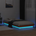 vidaXL Massivholzbett mit LED Wachsbraun 75x190 cm Kiefer