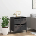 vidaXL Sideboard Schwarz 68x39x73,5 cm Kaltgewalzter Stahl