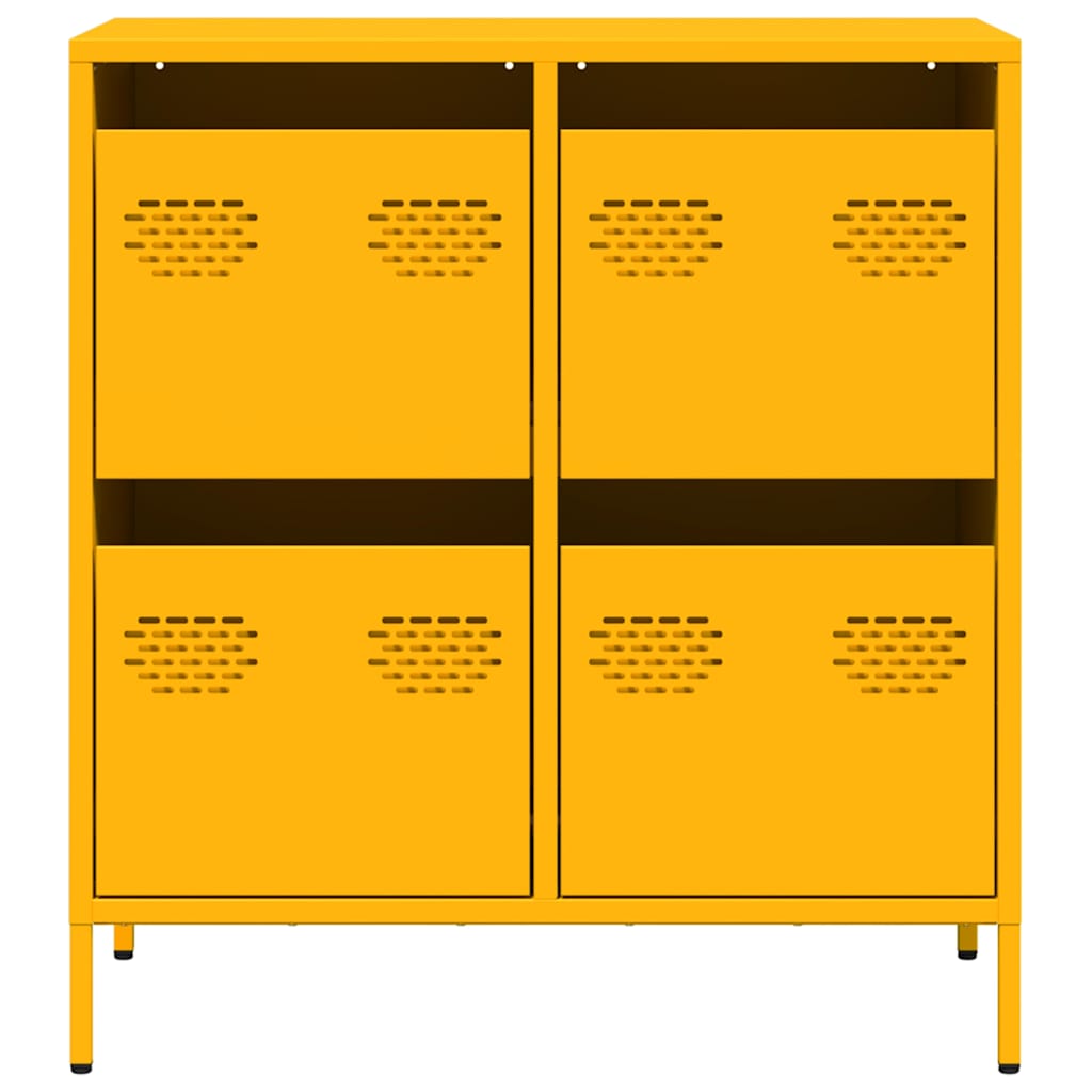 vidaXL Sideboard Senfgelb 68x39x73,5 cm Kaltgewalzter Stahl