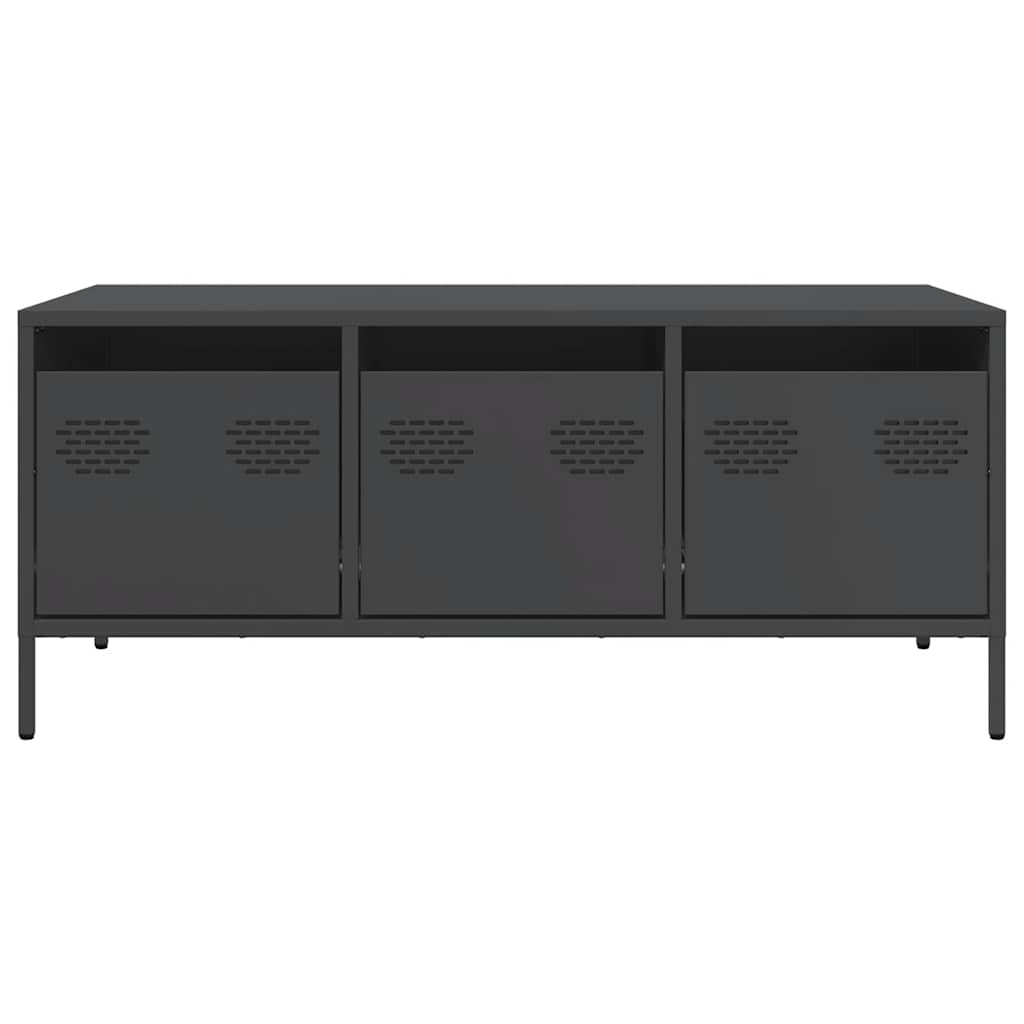vidaXL Couchtisch Schwarz 101,5x50x43,5 cm Kaltgewalzter Stahl