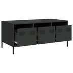 vidaXL Couchtisch Schwarz 101,5x50x43,5 cm Kaltgewalzter Stahl