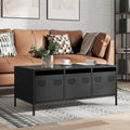 vidaXL Couchtisch Schwarz 101,5x50x43,5 cm Kaltgewalzter Stahl
