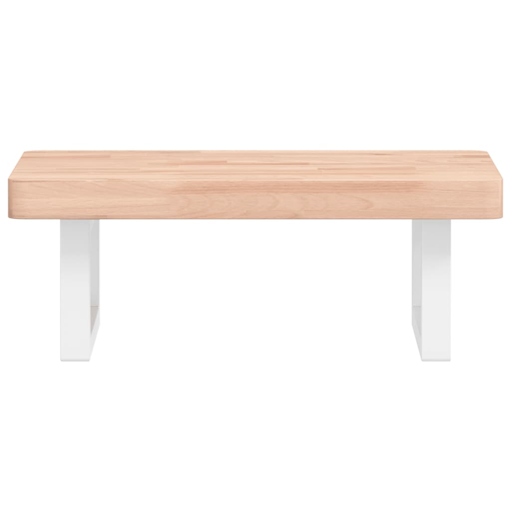 vidaXL Waschbeckenregal Wandmontage Stahl und Massivholz Buche