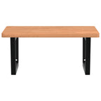 vidaXL Waschbeckenregal Wandmontage Stahl und Massivholz Buche