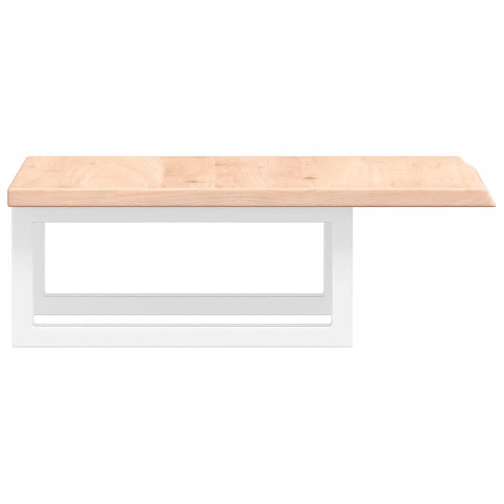 vidaXL Waschtischplatte mit Halterung Stahl und Massivholz Eiche
