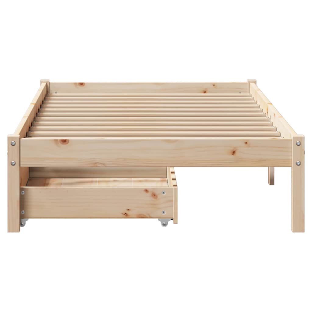 vidaXL Massivholzbett ohne Matratze 75x190 cm Kiefernholz