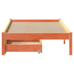 vidaXL Massivholzbett ohne Matratze Wachsbraun 75x190 cm Kiefernholz